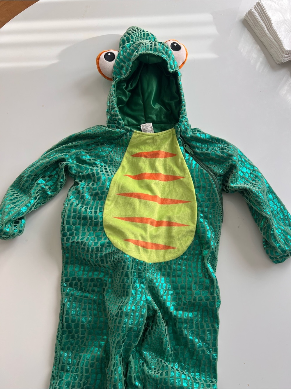 Kids Green Dragon Hooded Costume with Eye Hood